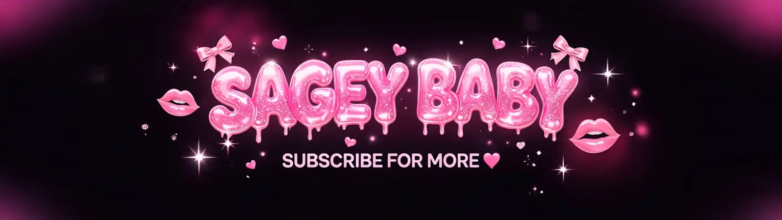 Sagey Baby in glossy pink melting bubble letters — subscribe for more